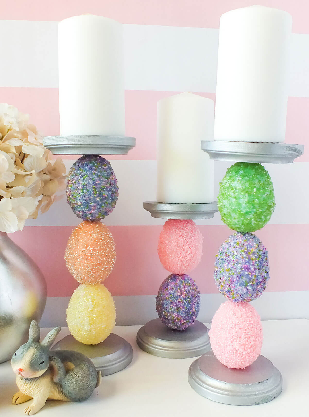 Beautifully Beaded Easter Egg Candle Holder