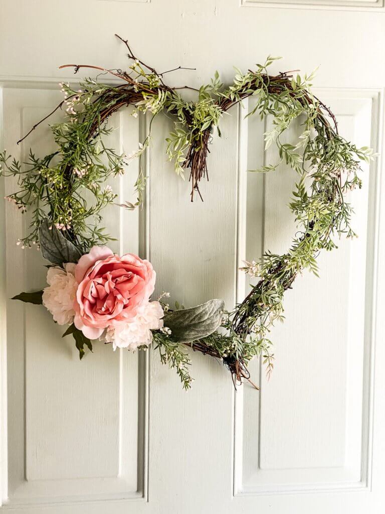 DIY Grapevine Wreath in Shape of Heart