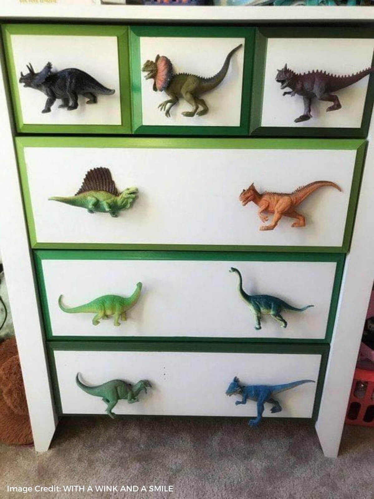 DIY Dinosaur Dresser Kid-Friendly Makeover