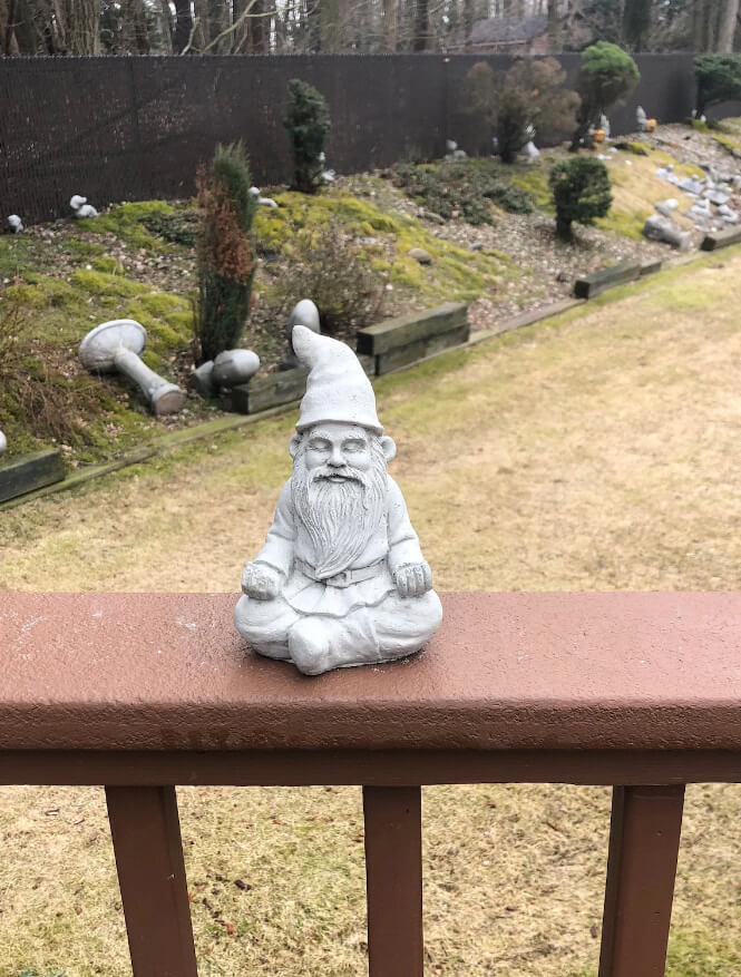 Peaceful Meditating Garden Gnome Statue