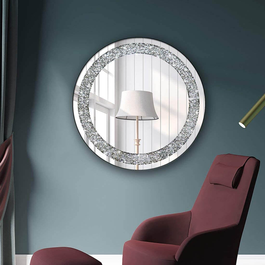 Round Frameless Mirror with Plenty of Pizazz