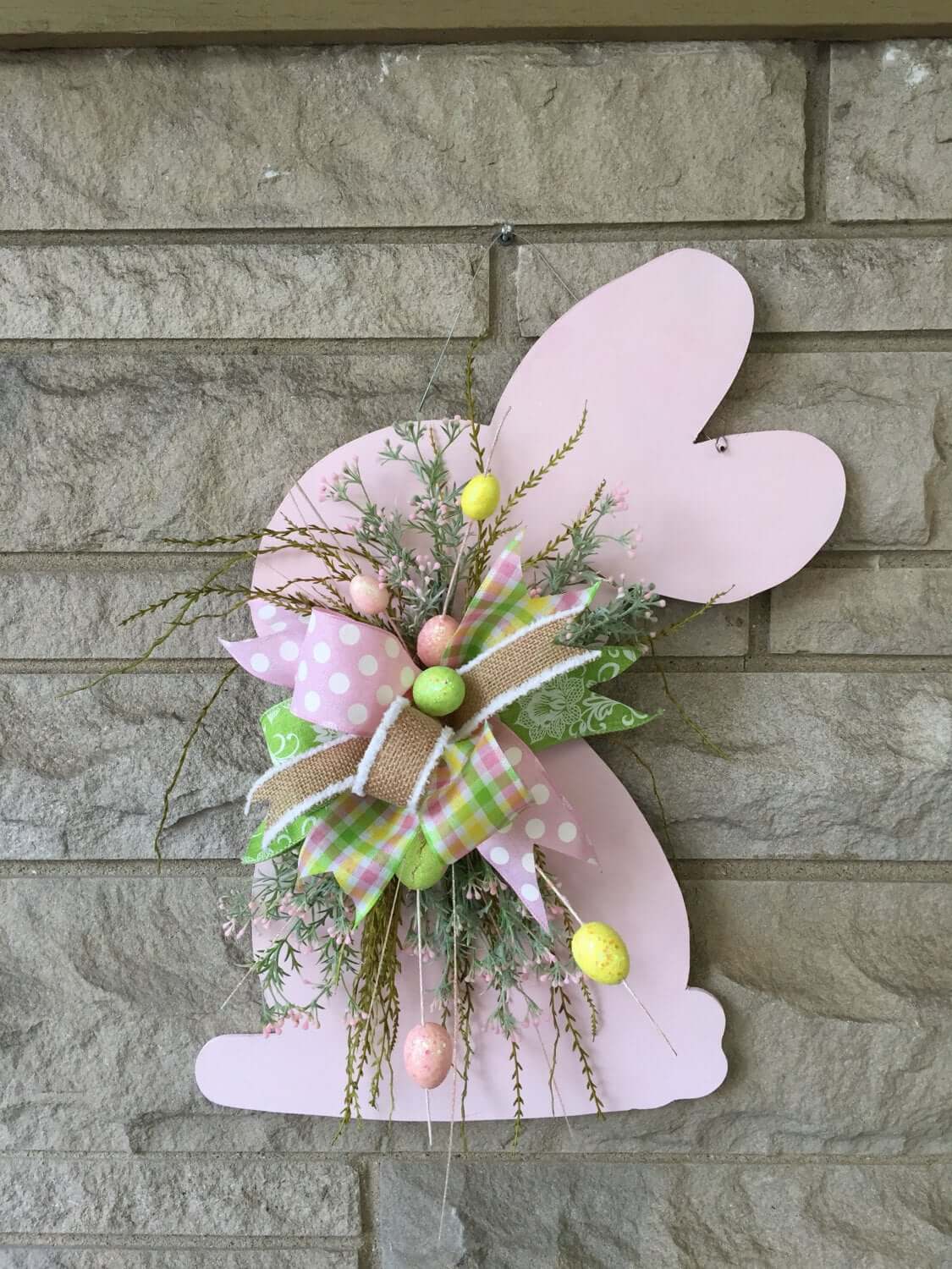 Pale Pink Wooden Rabbit Cutout