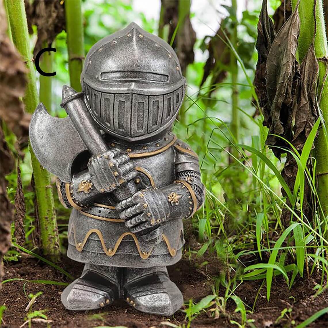 Outdoor Garden Knight with Sword and Shield