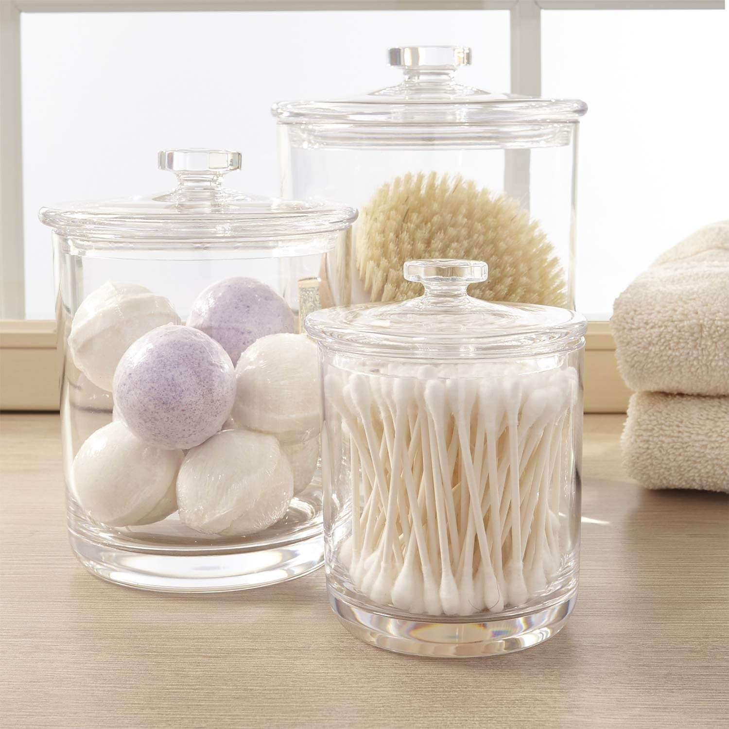 Spa Bathroom Organization Essential Apothecary Jars