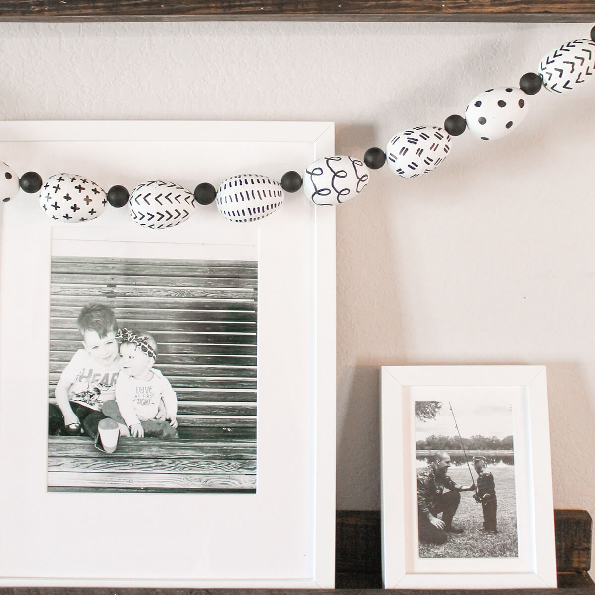 Budget-Friendly Black and White Egg Garland