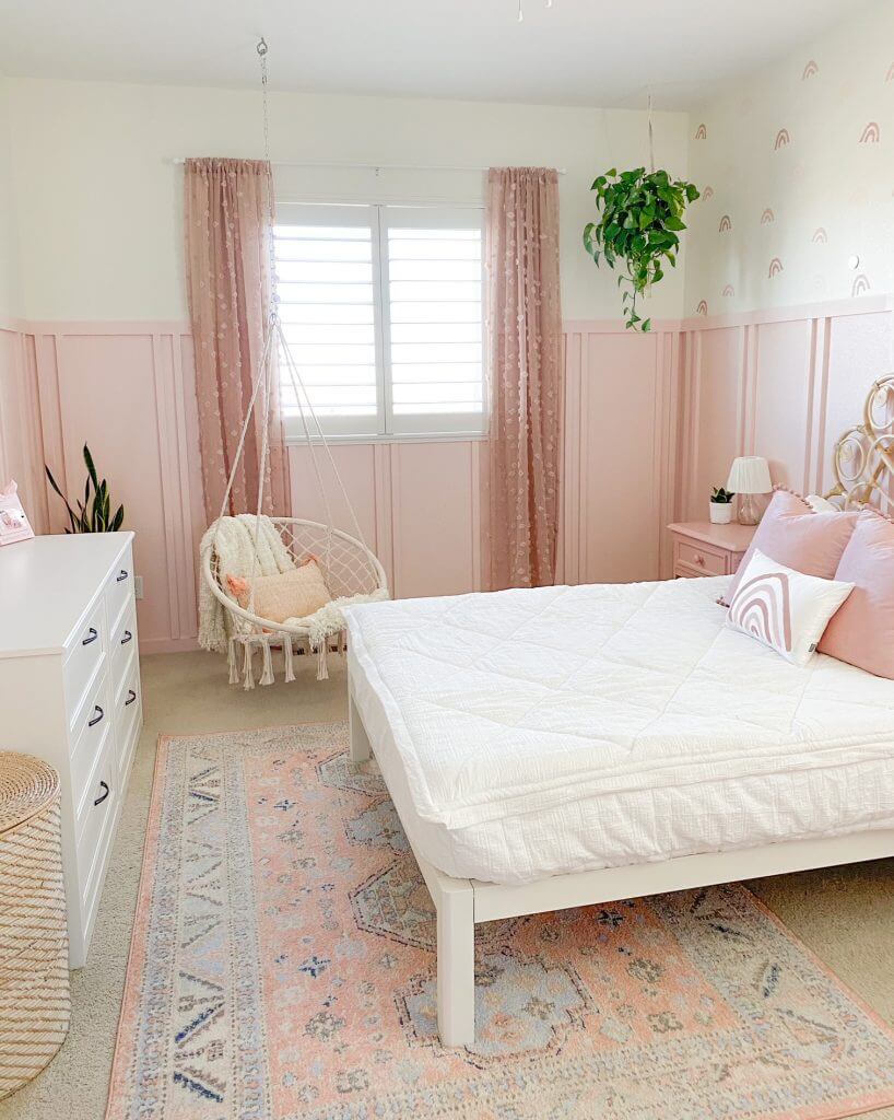 Pretty in Pink Board and Batten Bedroom