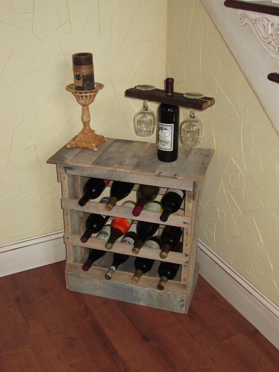 Pallet Wood Wine Rack Floor Storage