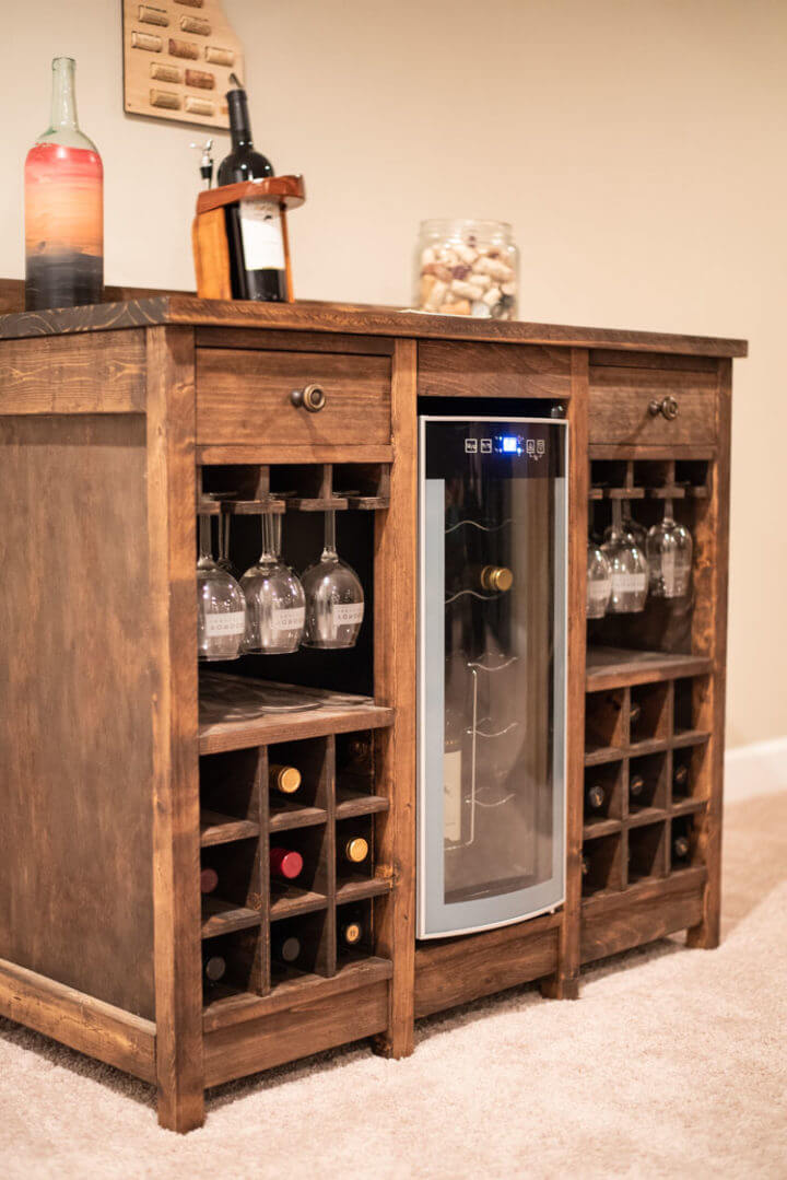 Rustic Wine Cooler Cabinet Storage