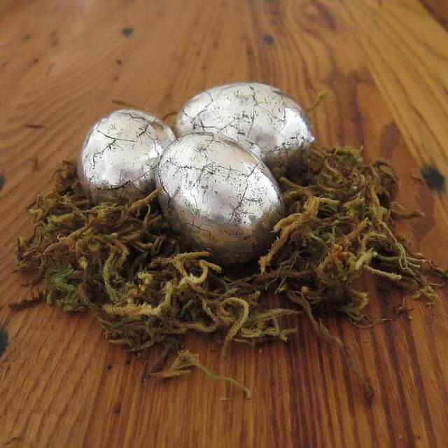 DIY Tin Foil Antiqued Silver Eggs