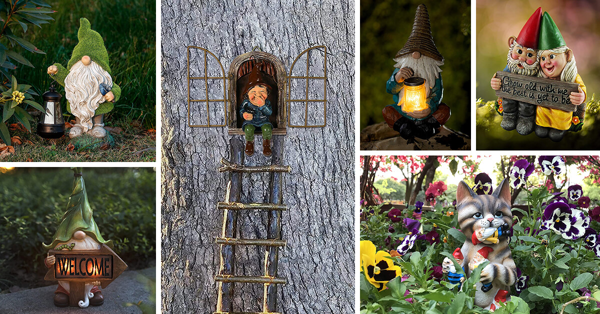 Garden Gnome Home Door in a Tree Art Pieces Outdoor Yard Decor 