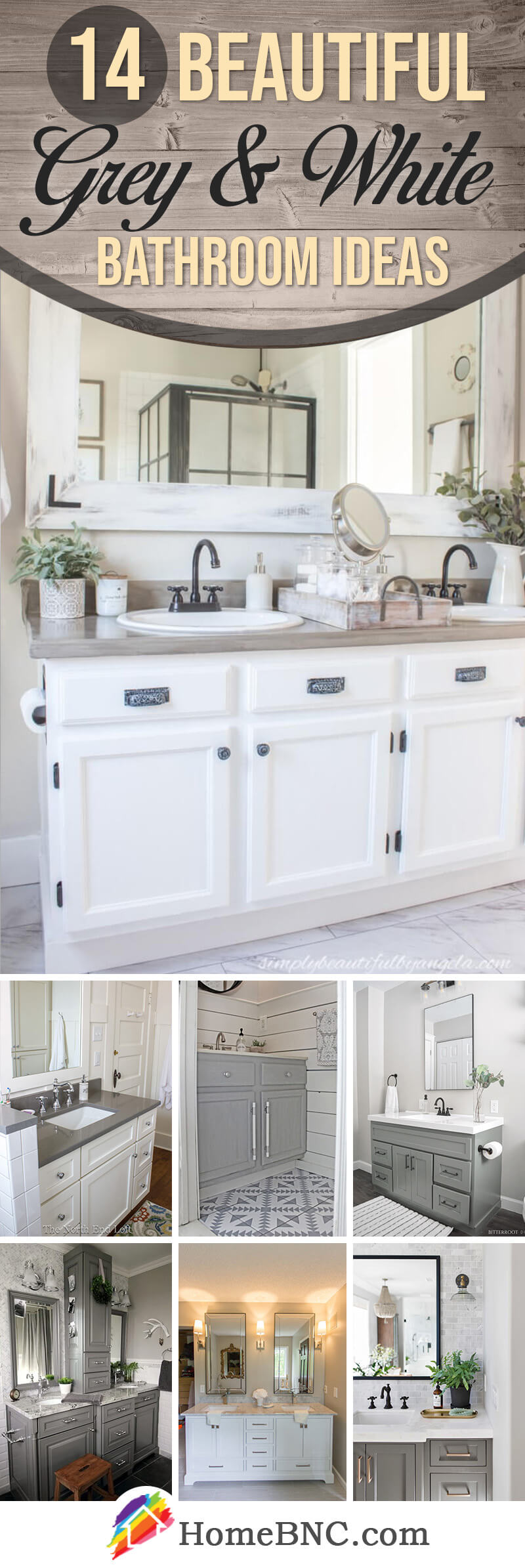 grey bathroom white cabinets