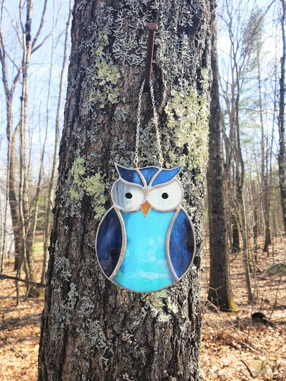 Decorative Stained Glass Owl Suncatcher Ornament