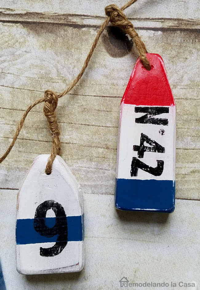 Tiny Hand Painted Ship's Buoy Garland