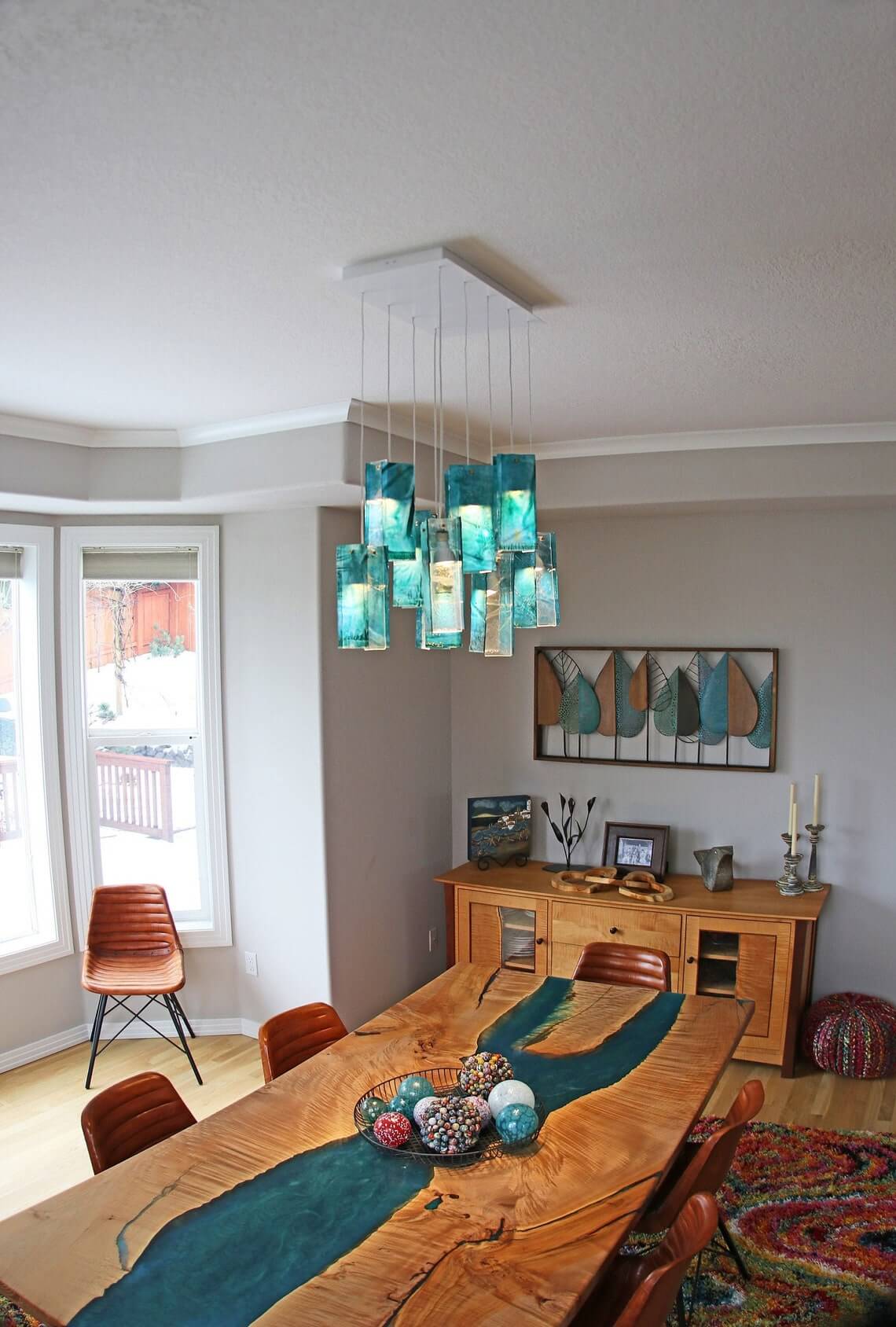 Kitchen Island Suspended Glass Art Light Fixture