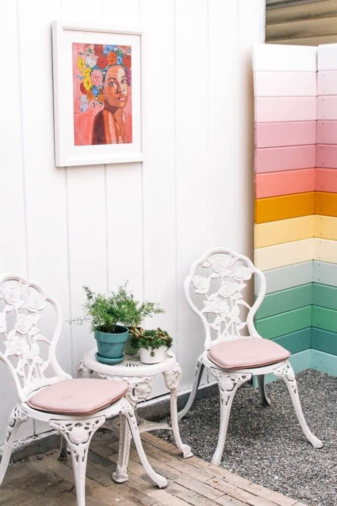Quirky Rainbow Design Privacy Fence