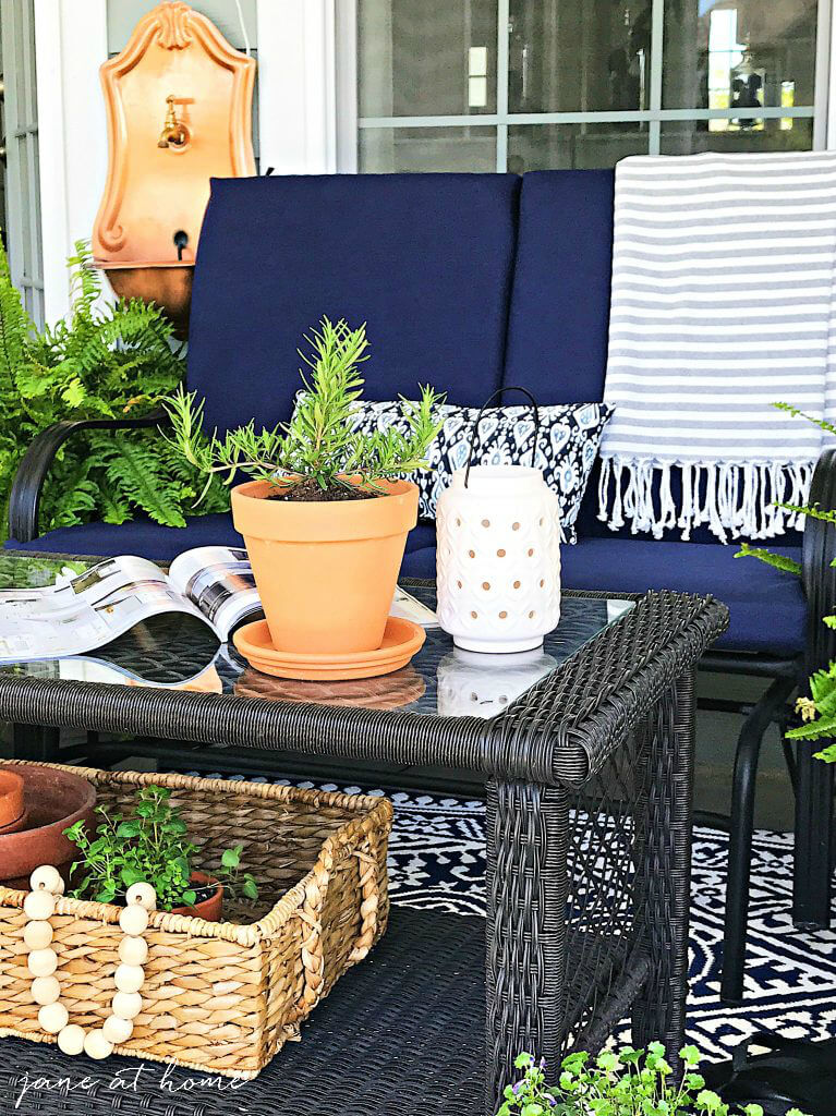 Verdant Green and Navy Porch Design