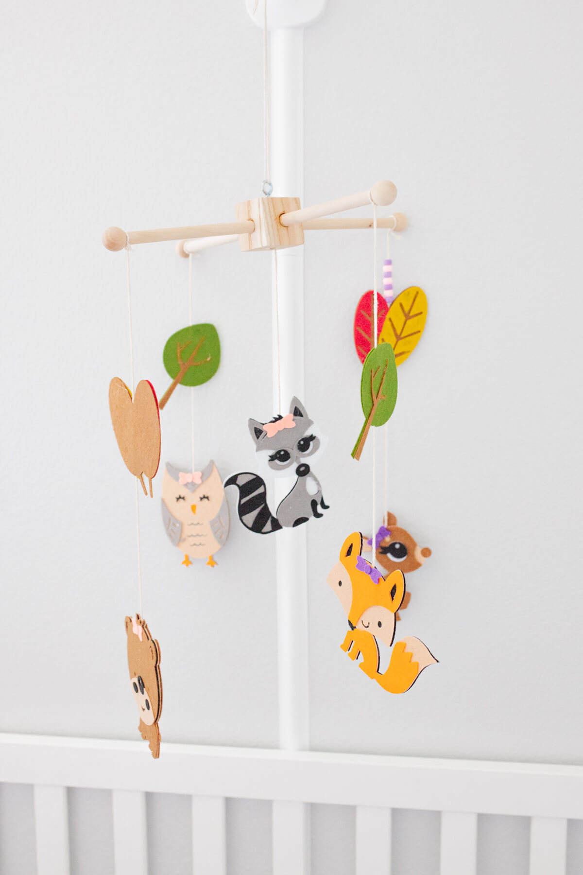 Colorful and Cute Felt Woodland Friends Mobile