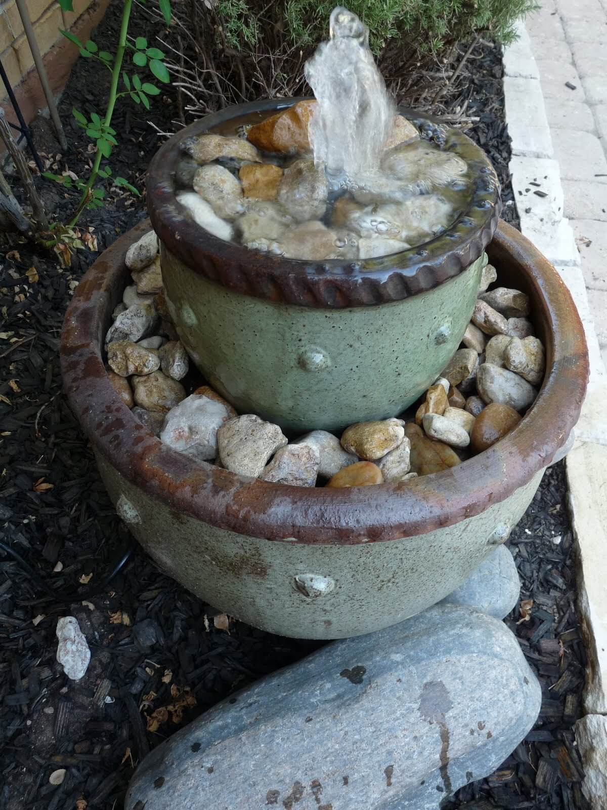 Inspired Fountain with River Stones