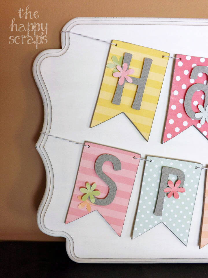 Wooden Plaque Handmade Spring Garland Idea