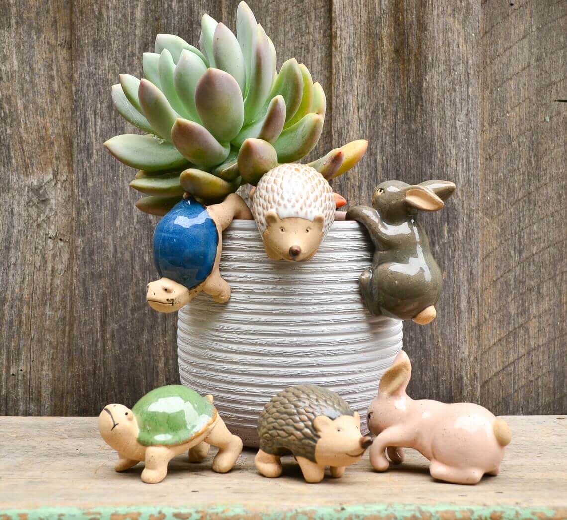 Little Buddies Ceramic Animal Planter Ideas