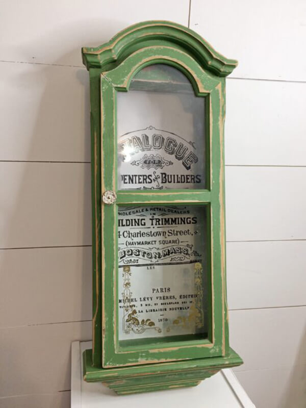 Cool Weathered Green Clock Cabinet