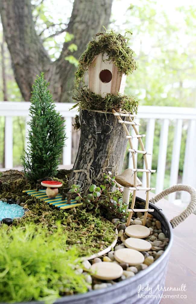 Poolside Fairy Garden with Mossy Cabana
