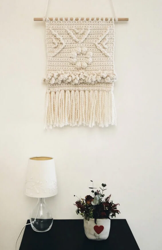 Crocheted Wall Hanging Patterned Art