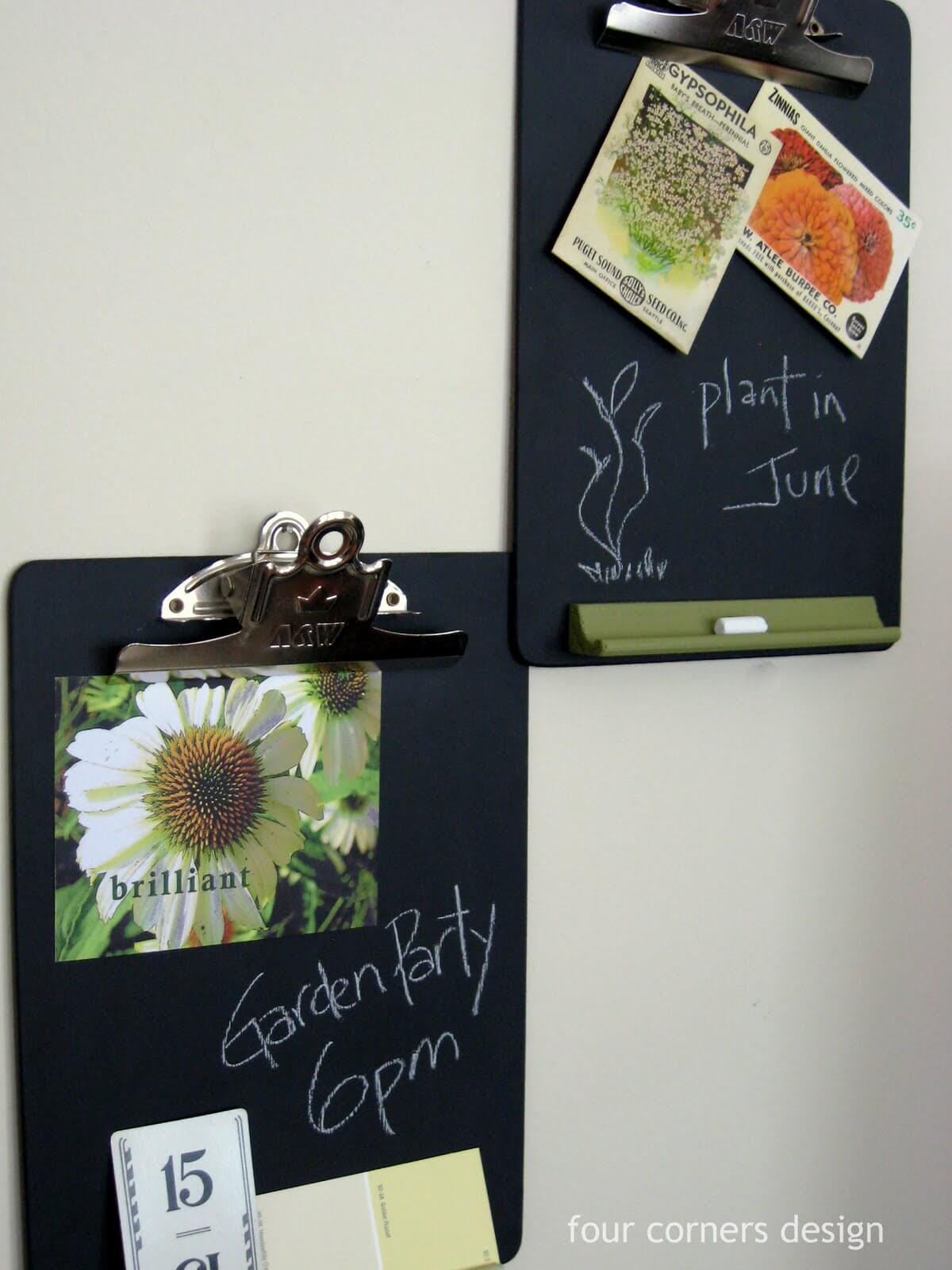 Chalkboard Paint Hanging Clipboard Signs