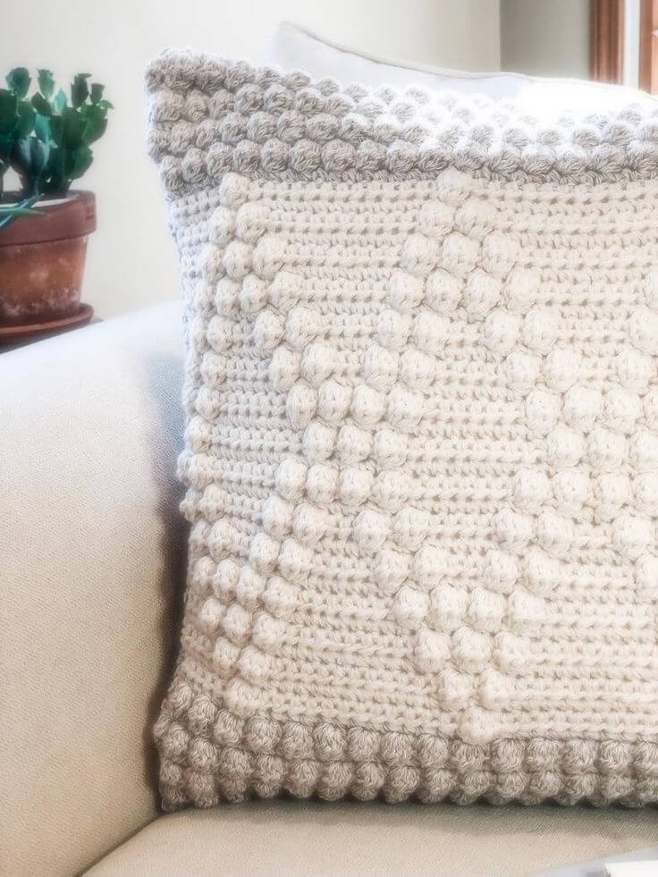 Gorgeous Patterned Crocheted Farmhouse Pillow