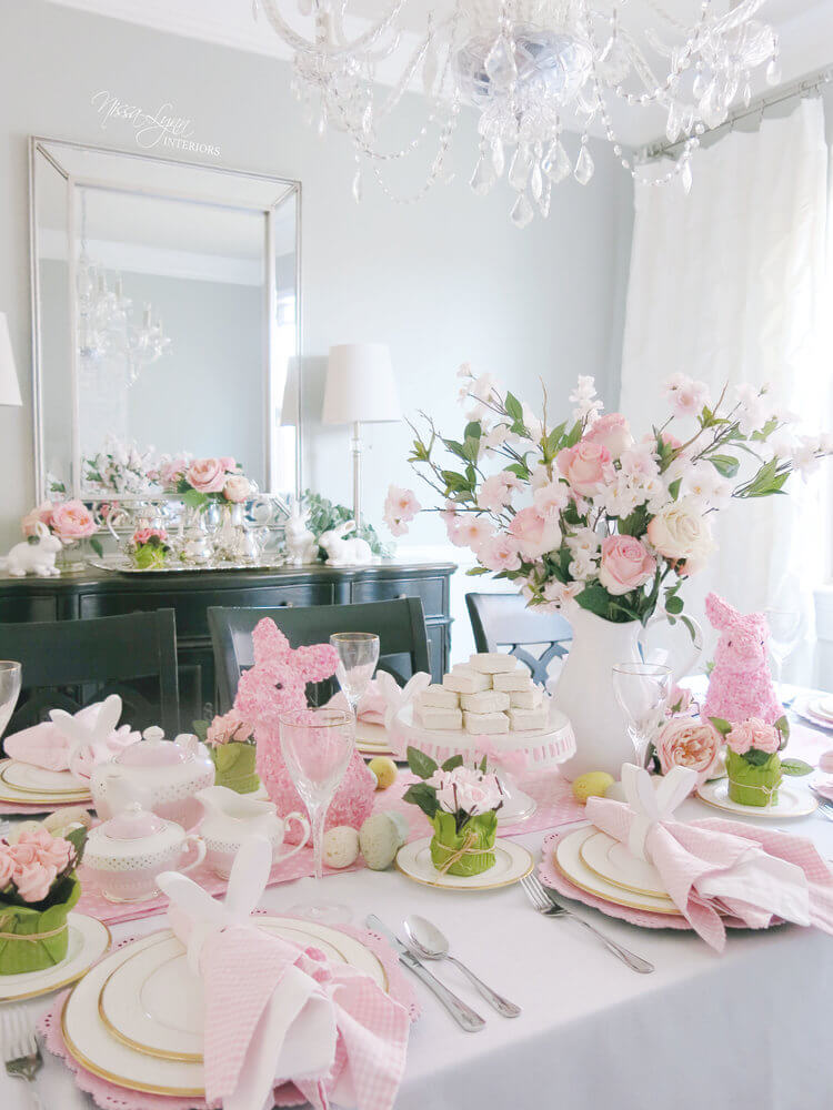 Elegant Pastel Pink Springtime Tablescape