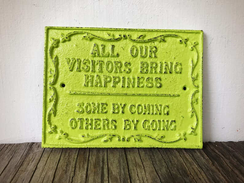 Sassy Cast Iron Sign in Lime Green