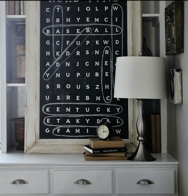 Word Find Chalkboard Painted Wall