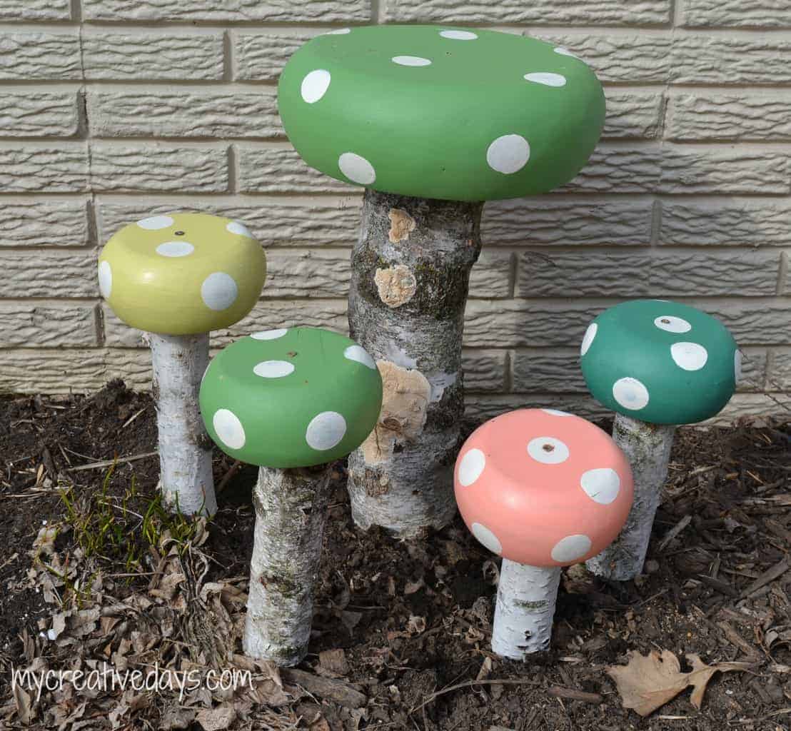 Oversized DIY Colorful Toadstool Decorations