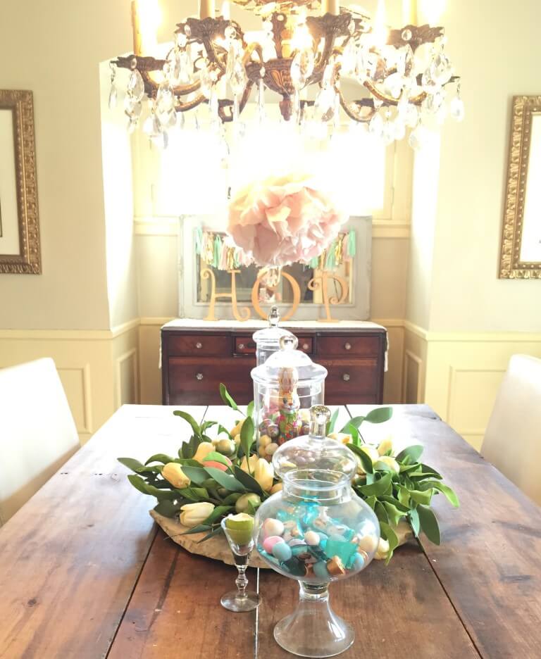 Festive Chocolate Bunny in Glass Jar Decoration