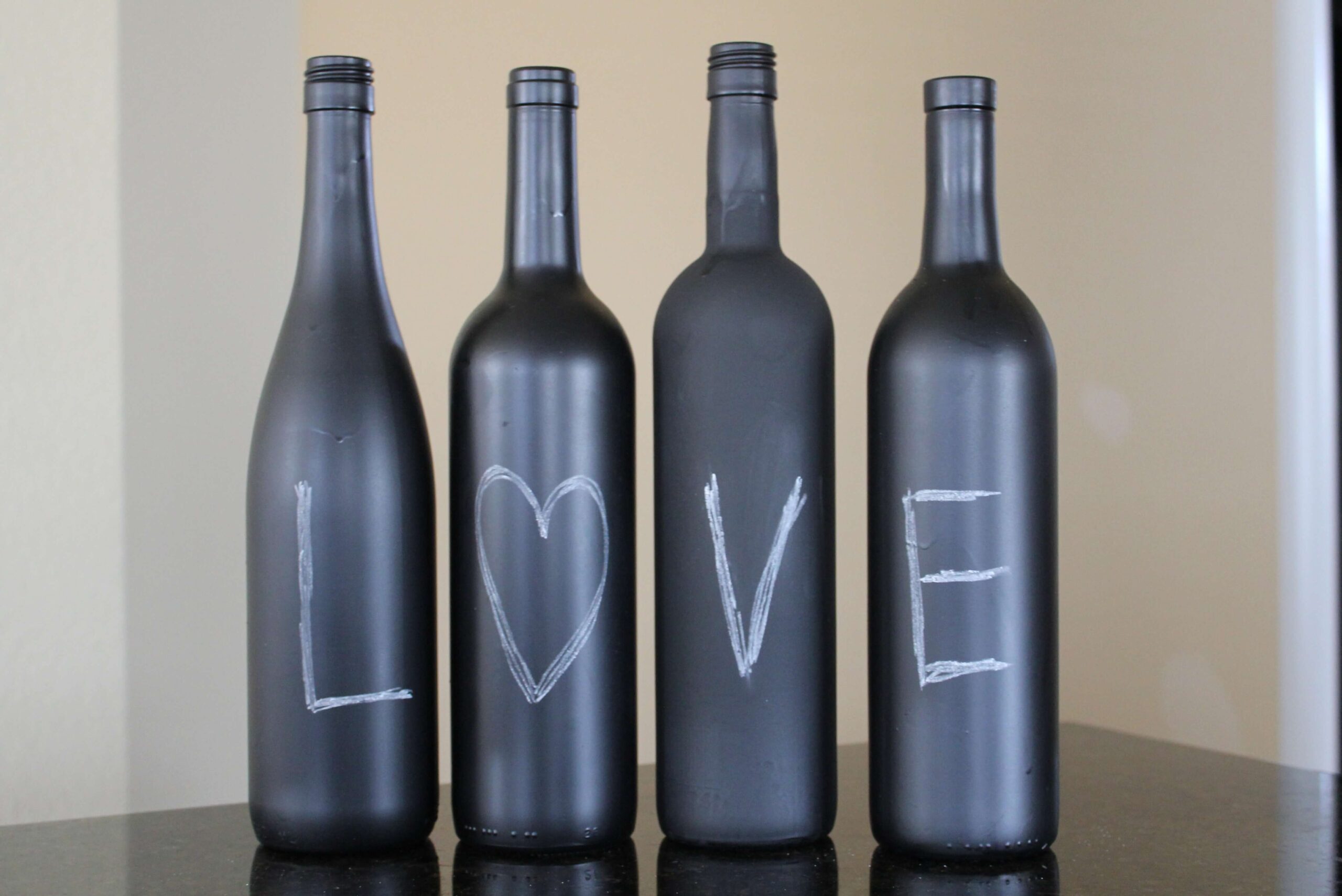 Modern Designed Chalkboard Paint Wine Bottles