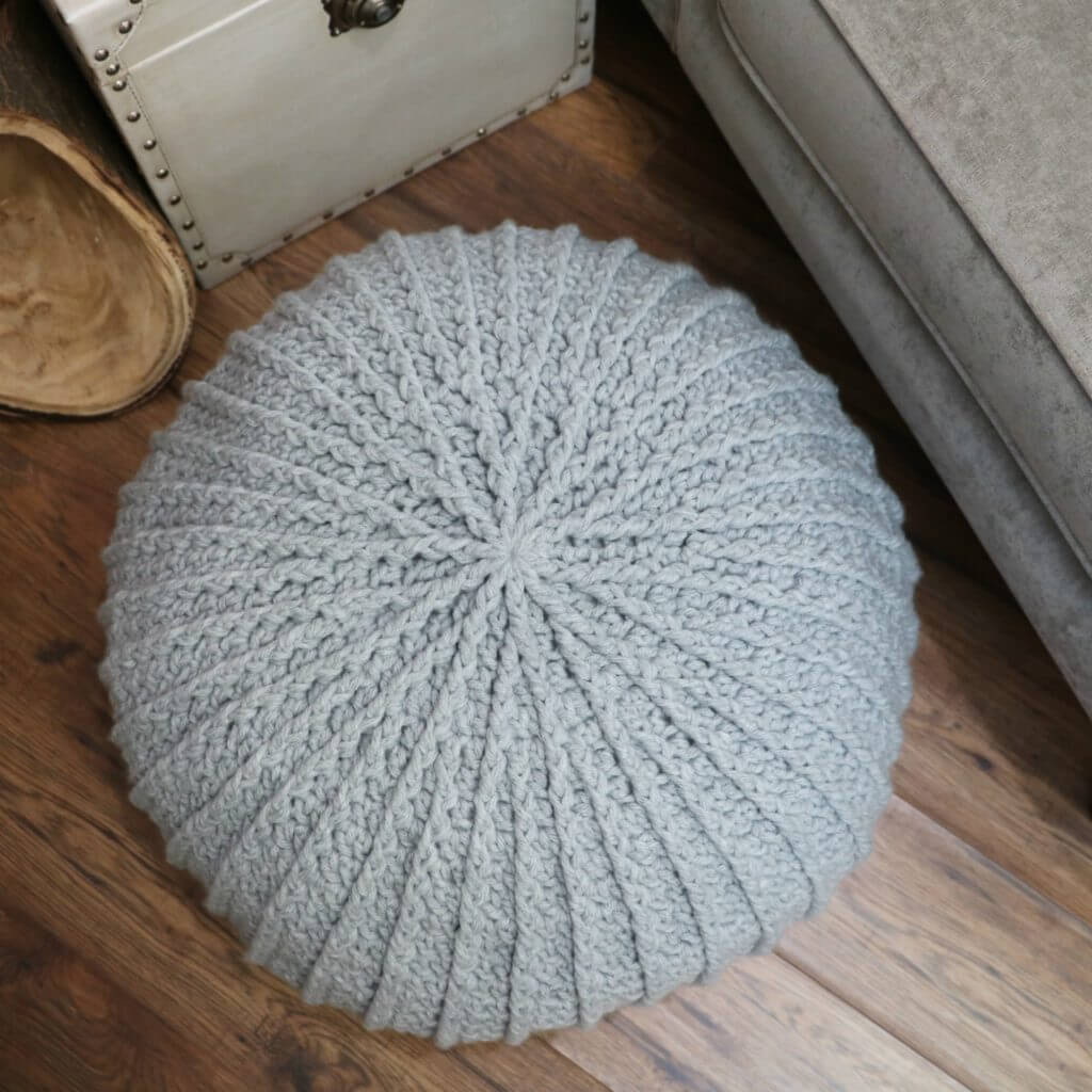 Decorative Crochet Floor Pouf Design