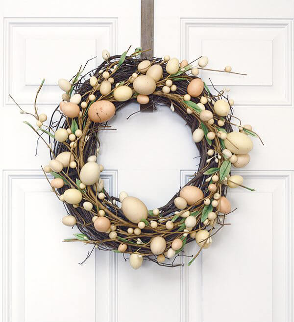 Neutral Spring Grapevine and Egg Wreath