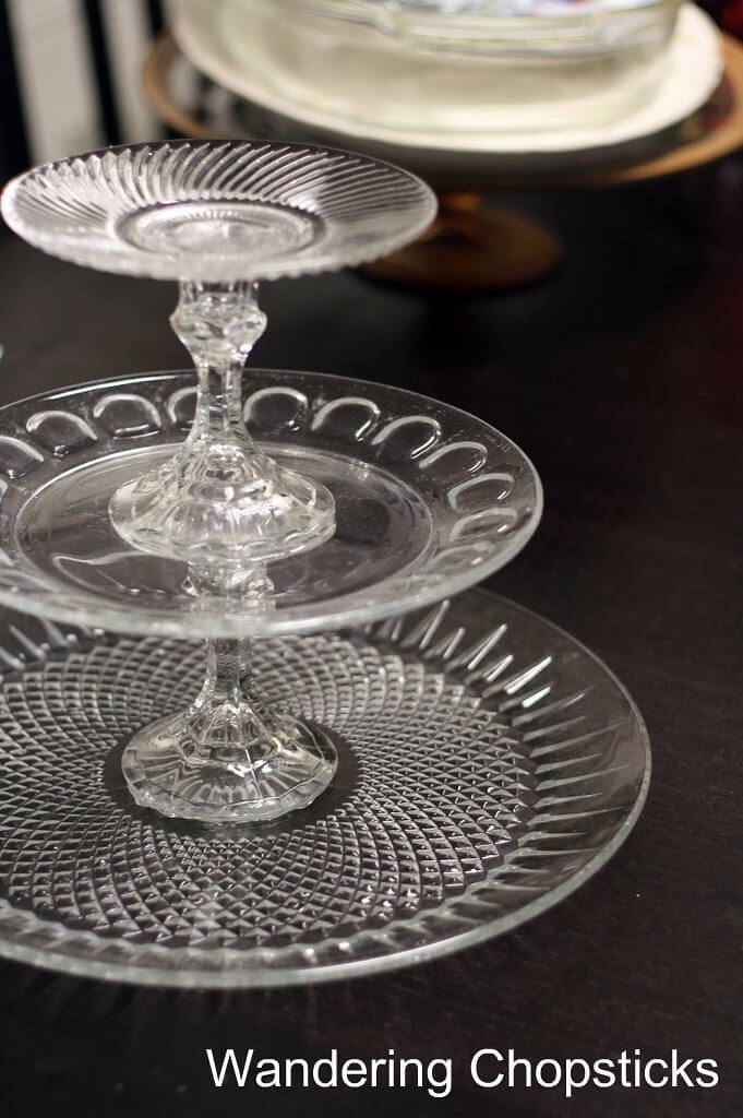 Glass Dish Three-Tiered Cupcake Stand