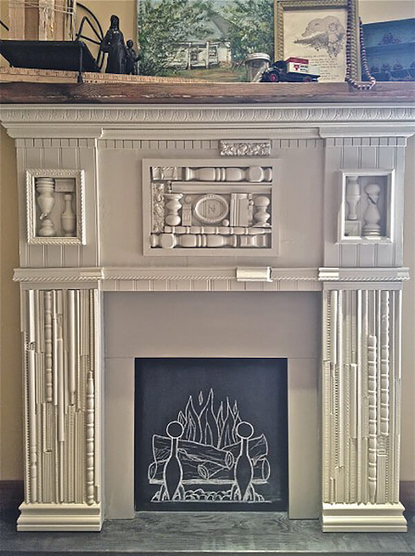 Charming Chalkboard Painted Fireplace Design