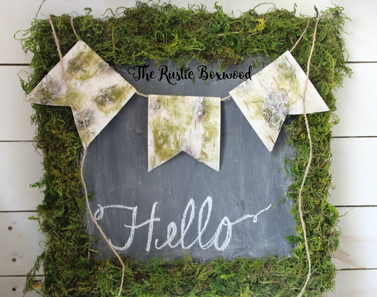 Faux Birch Wood Pennant Garland