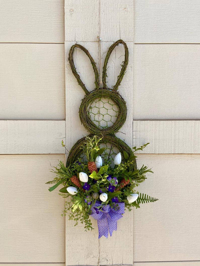 Grapevine and Chicken Wire Bunny Wreath