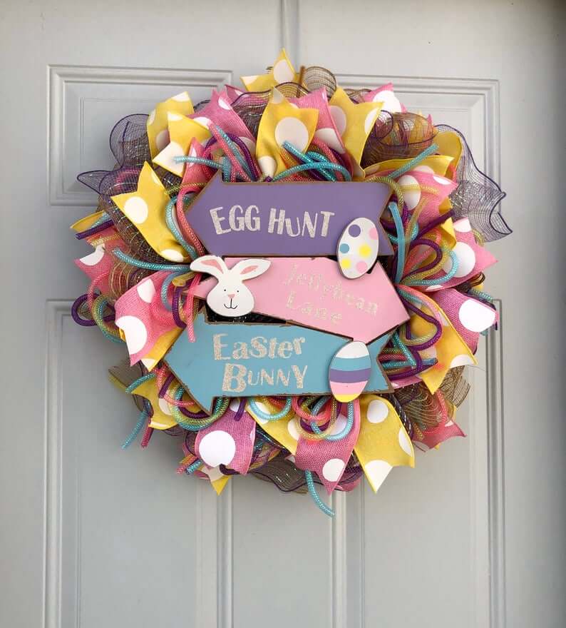This Way to Easter Fun Pastel Wreath