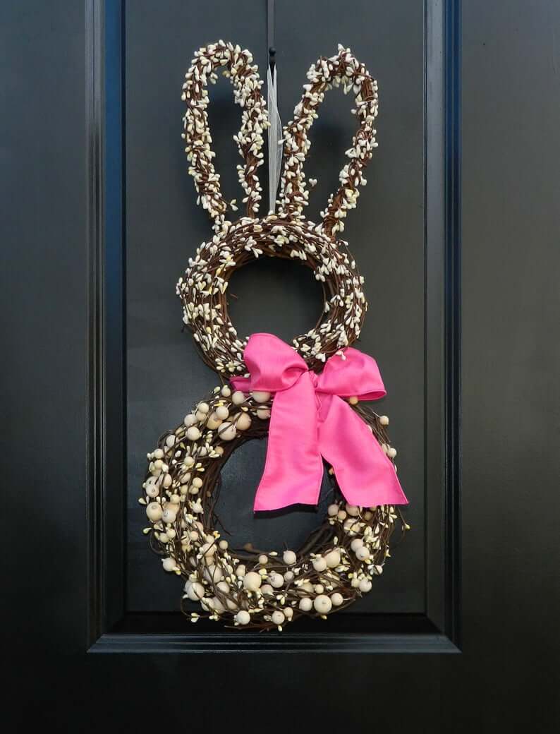 Beautiful Berry Bead Bunny with Pink Bow