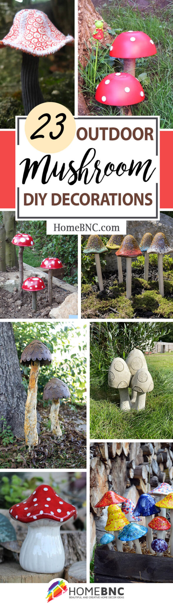 22 Best DIY Outdoor Mushroom Ideas For A Whimsical Garden In 2023   Diy Outdoor Mushroom Ideas Designs Pinterest Share Homebnc 588x2048 