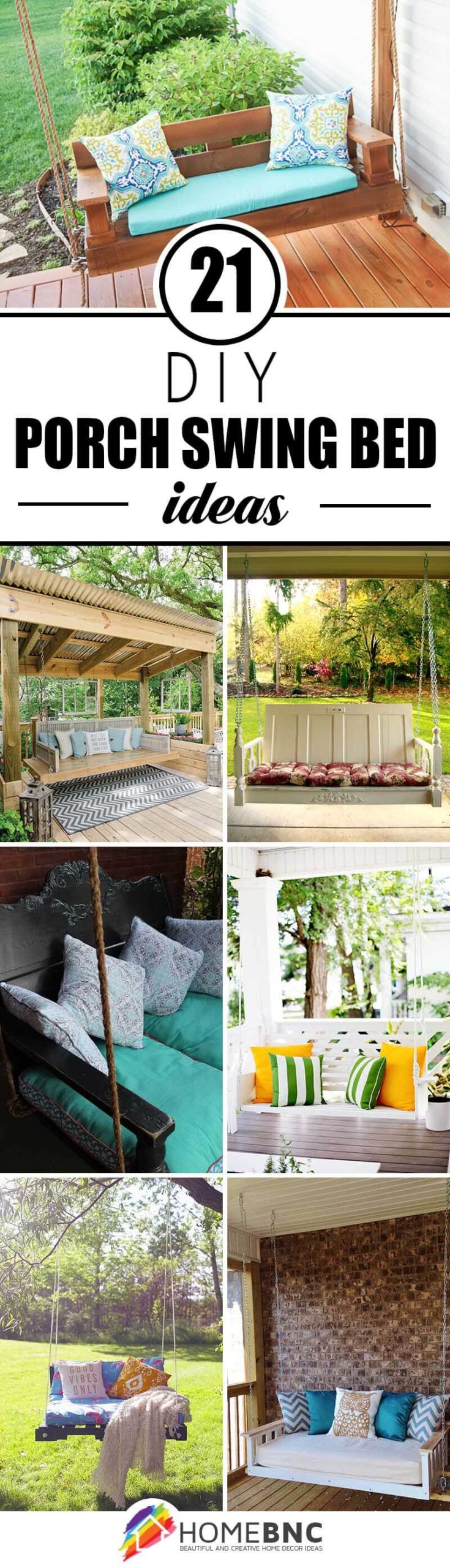 DIY Porch Swing Bed Decoration Ideas