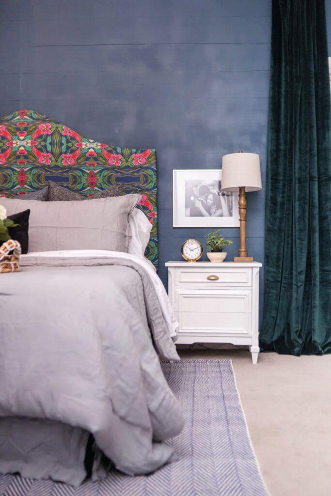 Cool Camelback Fabric Covered Headboard