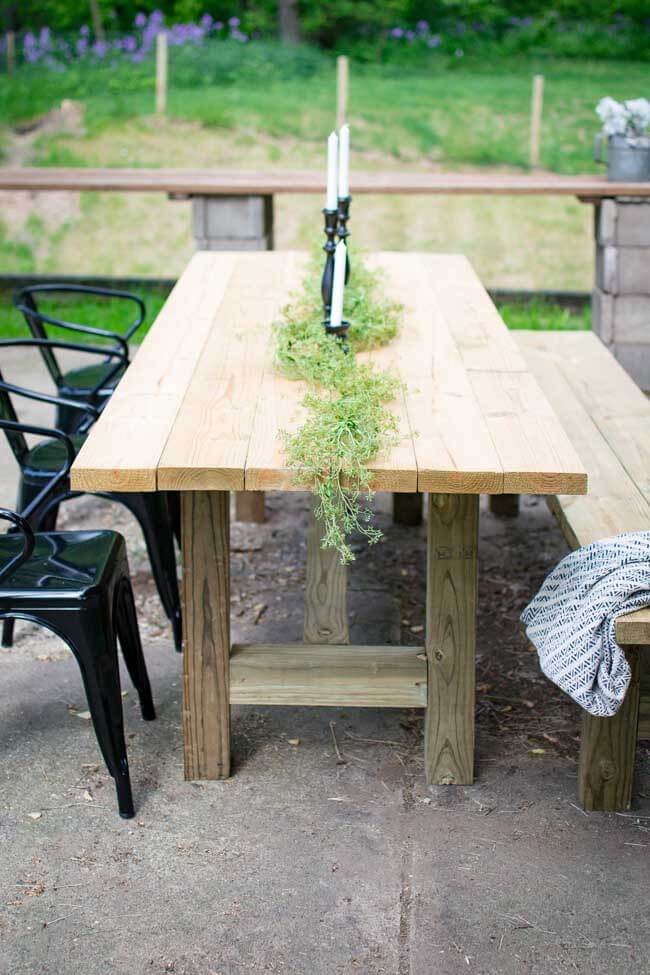 Six Plank Outdoor Farmhouse Patio Table