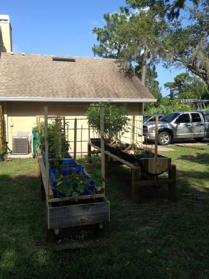 Raised Planter Stand with Tub Inserts