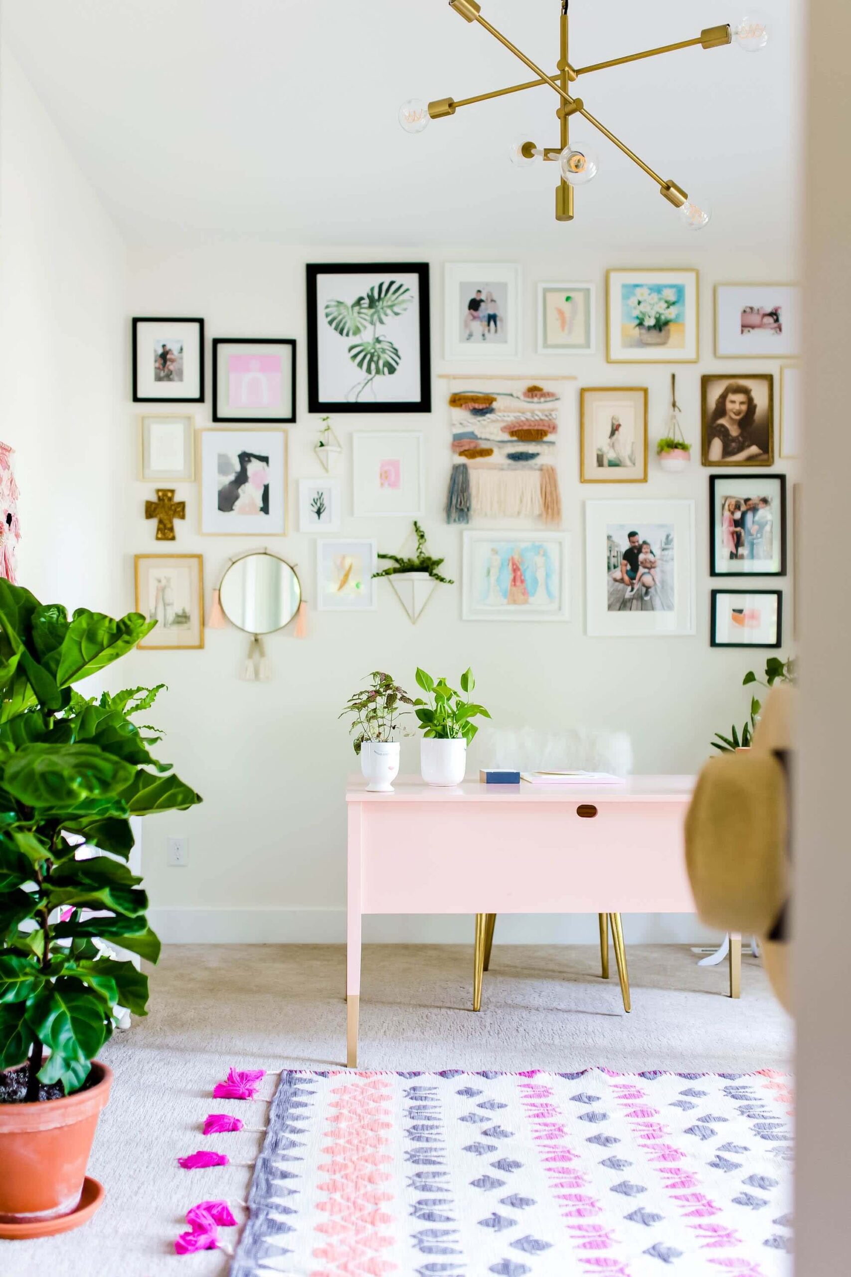 Cute and Feminine Home Office Makeover