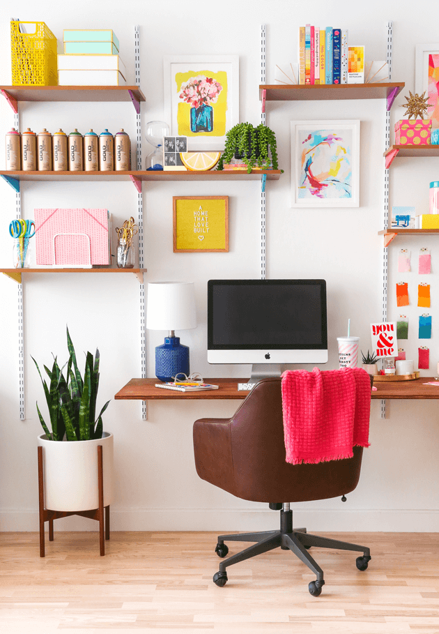 Multi-Color Home Office Design Setup